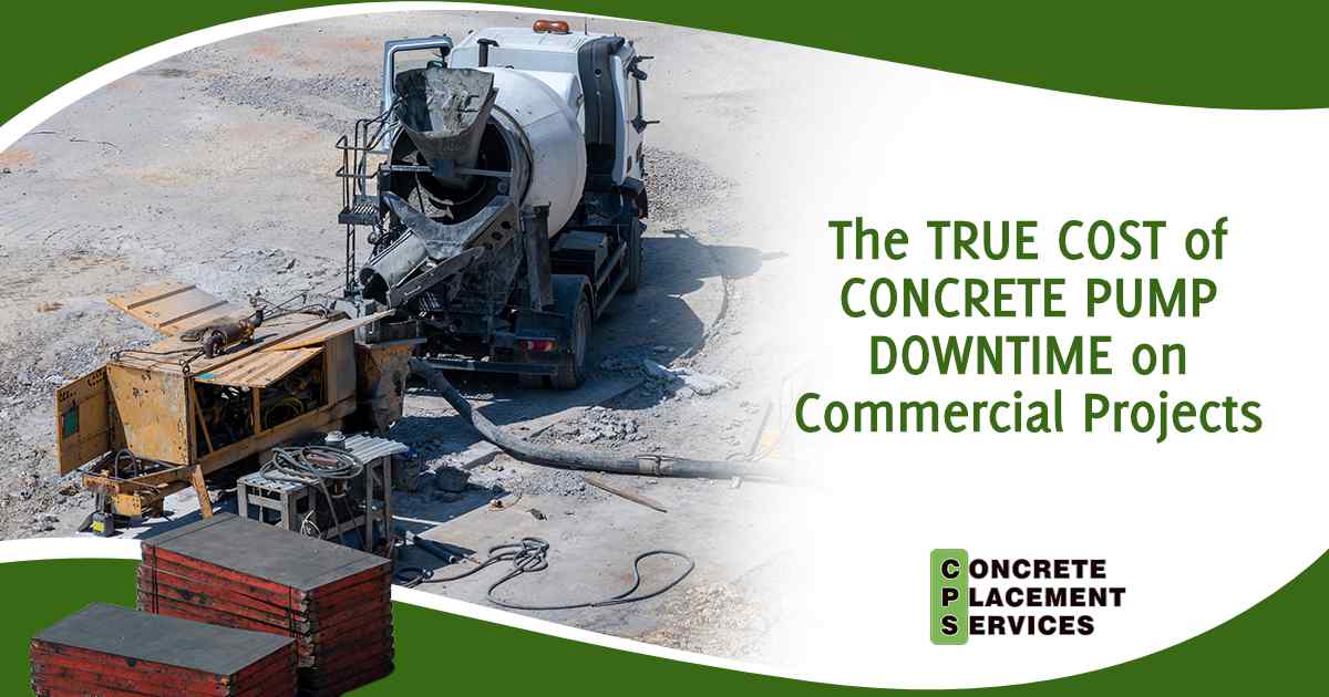 Concrete pumping equipment and mixer at a construction site
